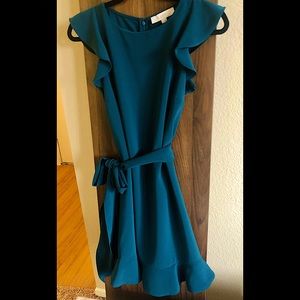 Ann Taylor, Teal flutter dress in Size 2